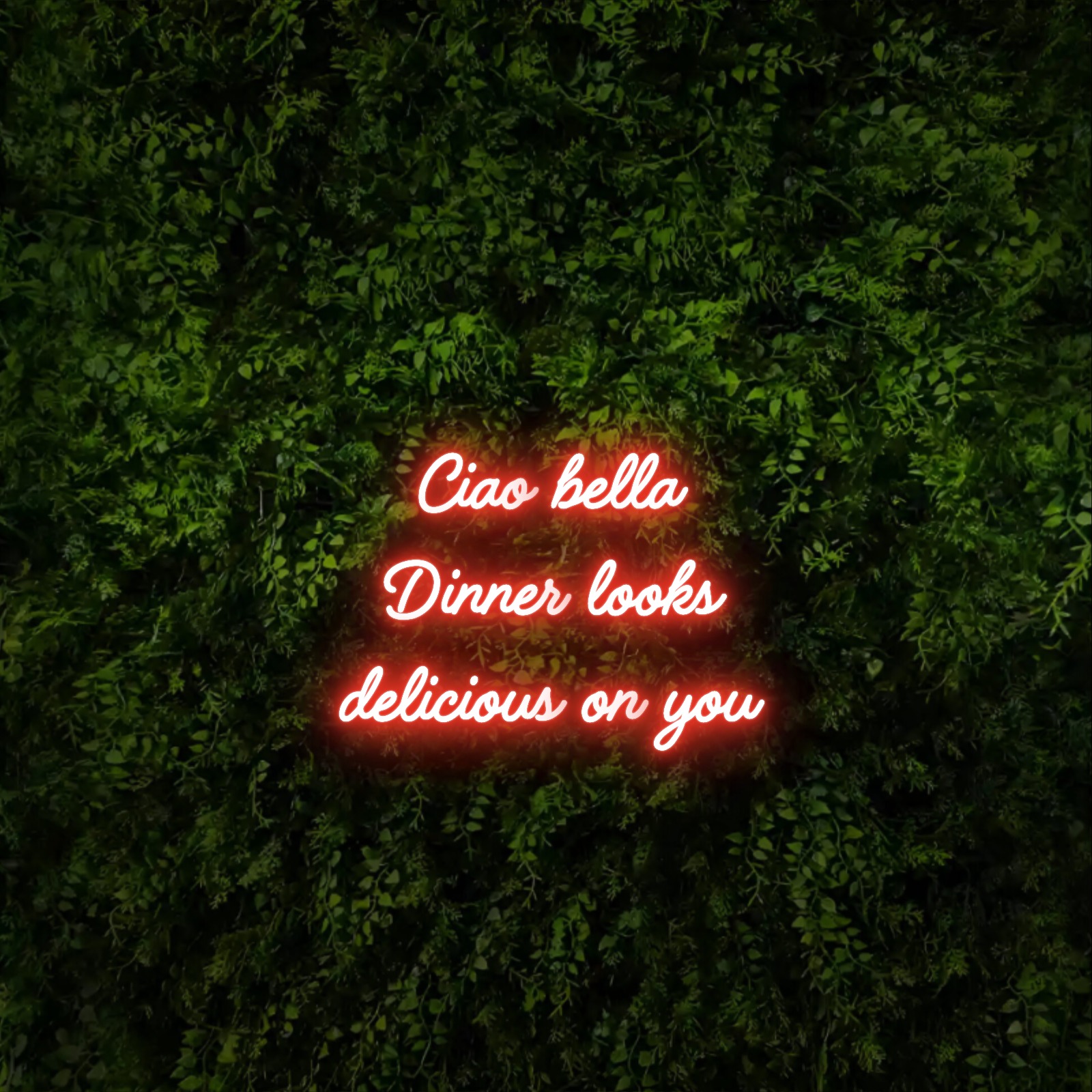 Ciao bella
Dinner looks 
delicious on you – Neon Sign
